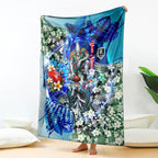 Personalized Port Adelaide Football Power Blanket Tropical Hibiscus Flowers - Pacific Fusion Style