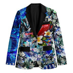 Personalized Port Adelaide Football Power Blazer Tropical Hibiscus Flowers - Pacific Fusion Style