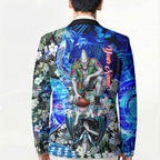 Personalized Port Adelaide Football Power Blazer Tropical Hibiscus Flowers - Pacific Fusion Style