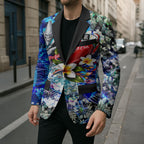 Personalized Port Adelaide Football Power Blazer Tropical Hibiscus Flowers - Pacific Fusion Style