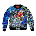 Personalized Port Adelaide Football Power Bomber Jacket Tropical Hibiscus Flowers - Pacific Fusion Style