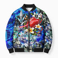 Personalized Port Adelaide Football Power Bomber Puffer Jacket Tropical Hibiscus Flowers - Pacific Fusion Style