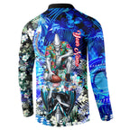 Personalized Port Adelaide Football Power Button Sweatshirt Tropical Hibiscus Flowers - Pacific Fusion Style