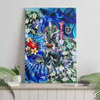 Personalized Port Adelaide Football Power Canvas Wall Art Tropical Hibiscus Flowers - Pacific Fusion Style
