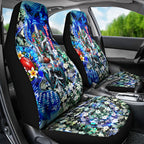 Personalized Port Adelaide Football Power Car Seat Cover Tropical Hibiscus Flowers - Pacific Fusion Style