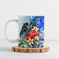 Personalized Port Adelaide Football Power Ceramic Mug Tropical Hibiscus Flowers - Pacific Fusion Style