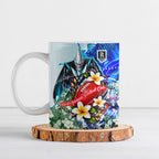 Personalized Port Adelaide Football Power Ceramic Mug Tropical Hibiscus Flowers - Pacific Fusion Style