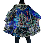 Personalized Port Adelaide Football Power Cloak Tropical Hibiscus Flowers - Pacific Fusion Style