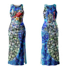 Personalized Port Adelaide Football Power Couples Matching Tank Maxi Dress and Long Sleeve Button Shirt Tropical Hibiscus Flowers - Pacific Fusion Style