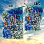 Personalized Port Adelaide Football Power Garden Flag Tropical Hibiscus Flowers - Pacific Fusion Style