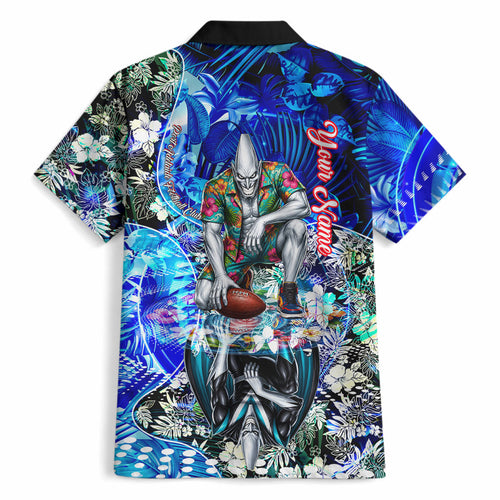 Personalized Port Adelaide Football Power Hawaiian Shirt Tropical Hibiscus Flowers - Pacific Fusion Style