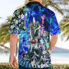 Personalized Port Adelaide Football Power Hawaiian Shirt Tropical Hibiscus Flowers - Pacific Fusion Style