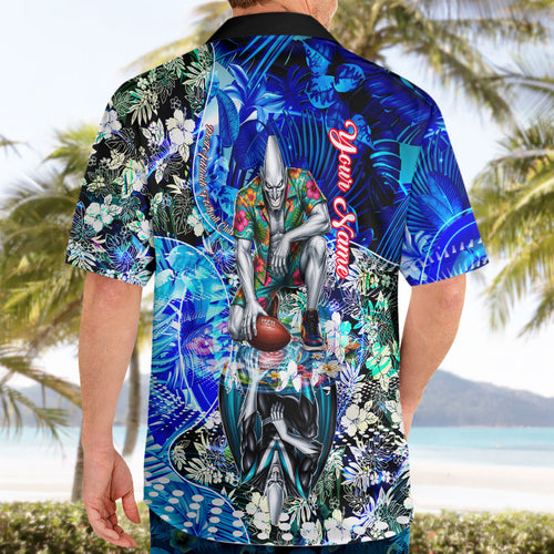 Personalized Port Adelaide Football Power Hawaiian Shirt Tropical Hibiscus Flowers - Pacific Fusion Style
