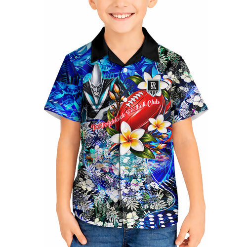 Personalized Port Adelaide Football Power Hawaiian Shirt Tropical Hibiscus Flowers - Pacific Fusion Style