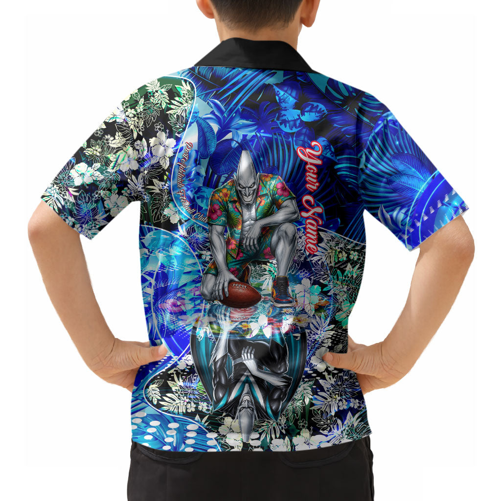 Personalized Port Adelaide Football Power Hawaiian Shirt Tropical Hibiscus Flowers - Pacific Fusion Style
