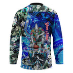 Personalized Port Adelaide Football Power Hockey Jersey Tropical Hibiscus Flowers - Pacific Fusion Style