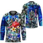 Personalized Port Adelaide Football Power Hockey Jersey Tropical Hibiscus Flowers - Pacific Fusion Style