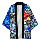 Personalized Port Adelaide Football Power Kimono Tropical Hibiscus Flowers - Pacific Fusion Style