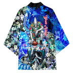 Personalized Port Adelaide Football Power Kimono Tropical Hibiscus Flowers - Pacific Fusion Style