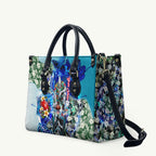 Personalized Port Adelaide Football Power Leather Bag Tropical Hibiscus Flowers - Pacific Fusion Style