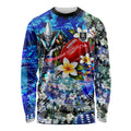 Personalized Port Adelaide Football Power Long Sleeve Shirt Tropical Hibiscus Flowers - Pacific Fusion Style
