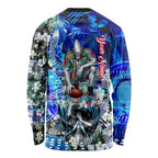 Personalized Port Adelaide Football Power Long Sleeve Shirt Tropical Hibiscus Flowers - Pacific Fusion Style