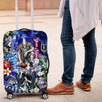 Personalized Port Adelaide Football Power Luggage Cover Tropical Hibiscus Flowers - Pacific Fusion Style