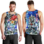 Personalized Port Adelaide Football Power Men Tank Top Tropical Hibiscus Flowers - Pacific Fusion Style