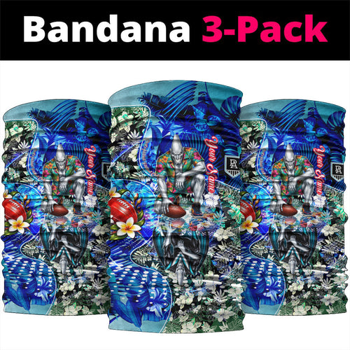 Personalized Port Adelaide Football Power Neck Gaiter Tropical Hibiscus Flowers - Pacific Fusion Style
