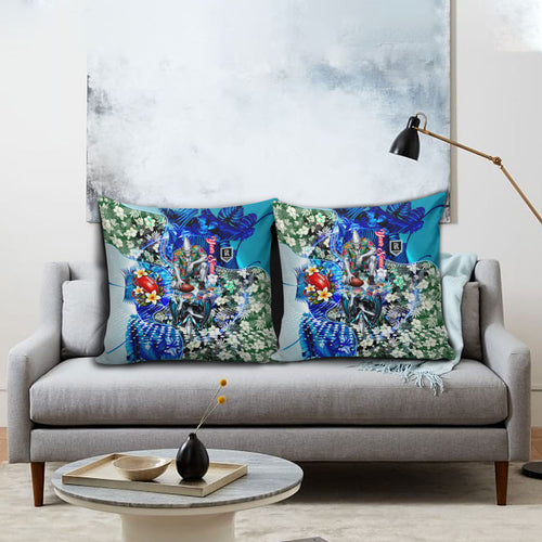 Personalized Port Adelaide Football Power Pillow Cover Tropical Hibiscus Flowers - Pacific Fusion Style