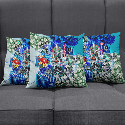 Personalized Port Adelaide Football Power Pillow Cover Tropical Hibiscus Flowers - Pacific Fusion Style