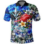 Personalized Port Adelaide Football Power Polo Shirt Tropical Hibiscus Flowers - Pacific Fusion Style