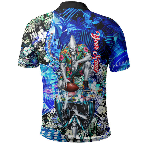 Personalized Port Adelaide Football Power Polo Shirt Tropical Hibiscus Flowers - Pacific Fusion Style