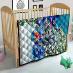 Personalized Port Adelaide Football Power Quilt Tropical Hibiscus Flowers - Pacific Fusion Style