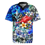 Personalized Port Adelaide Football Power Rugby Jersey Tropical Hibiscus Flowers - Pacific Fusion Style