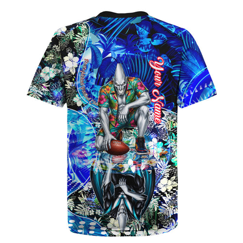 Personalized Port Adelaide Football Power Rugby Jersey Tropical Hibiscus Flowers - Pacific Fusion Style