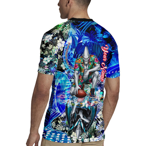 Personalized Port Adelaide Football Power Rugby Jersey Tropical Hibiscus Flowers - Pacific Fusion Style