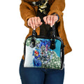 Personalized Port Adelaide Football Power Shoulder Handbag Tropical Hibiscus Flowers - Pacific Fusion Style