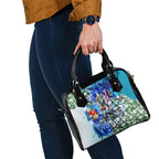 Personalized Port Adelaide Football Power Shoulder Handbag Tropical Hibiscus Flowers - Pacific Fusion Style