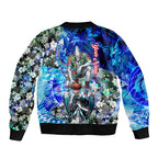 Personalized Port Adelaide Football Power Sleeve Zip Bomber Jacket Tropical Hibiscus Flowers - Pacific Fusion Style
