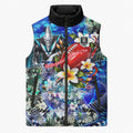 Personalized Port Adelaide Football Power Sleeveless Puffer Jacket Tropical Hibiscus Flowers - Pacific Fusion Style