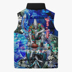 Personalized Port Adelaide Football Power Sleeveless Puffer Jacket Tropical Hibiscus Flowers - Pacific Fusion Style