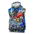 Personalized Port Adelaide Football Power Sleeveless Zip Hoodie Tropical Hibiscus Flowers - Pacific Fusion Style