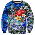 Personalized Port Adelaide Football Power Sweatshirt Tropical Hibiscus Flowers - Pacific Fusion Style