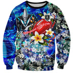 Personalized Port Adelaide Football Power Sweatshirt Tropical Hibiscus Flowers - Pacific Fusion Style
