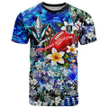 Personalized Port Adelaide Football Power T Shirt Tropical Hibiscus Flowers - Pacific Fusion Style