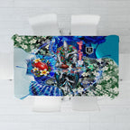 Personalized Port Adelaide Football Power Tablecloth Tropical Hibiscus Flowers - Pacific Fusion Style