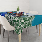 Personalized Port Adelaide Football Power Tablecloth Tropical Hibiscus Flowers - Pacific Fusion Style