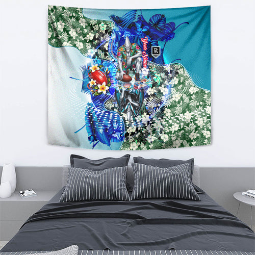 Personalized Port Adelaide Football Power Tapestry Tropical Hibiscus Flowers - Pacific Fusion Style