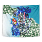 Personalized Port Adelaide Football Power Tapestry Tropical Hibiscus Flowers - Pacific Fusion Style